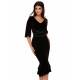  Rochie midi din catifea neagră cu volane Naomi 2