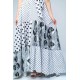  Rochie lungă din poplin cu imprimeu alb, negru 4