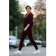  Pantalon din catifea bordo 1