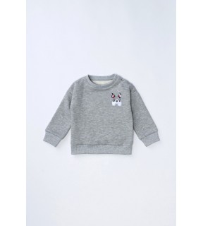 Bluză din bumbac flauşat cu broderie DOG pentru bebeluşi, băieţi