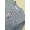 Bluză din bumbac vătuit cu broderie Unicorn pentru fete