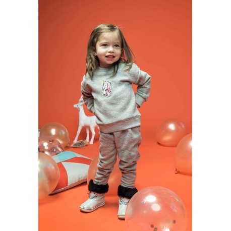 Bluză din bumbac cu broderie Unicorn pentru bebeluşi, fete
