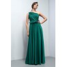 Rochie maxi din voal cu bust fronsat pe un umăr