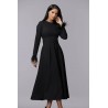 Rochie Ora cu fustă cloş şi manşete accesorizate cu pene