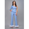 Pantalon drept cu manșetă detașabilă cu pene Siona