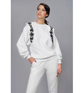 Bluza din bumbac flausat Yanna