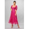Rochie midi din material prețios Macy